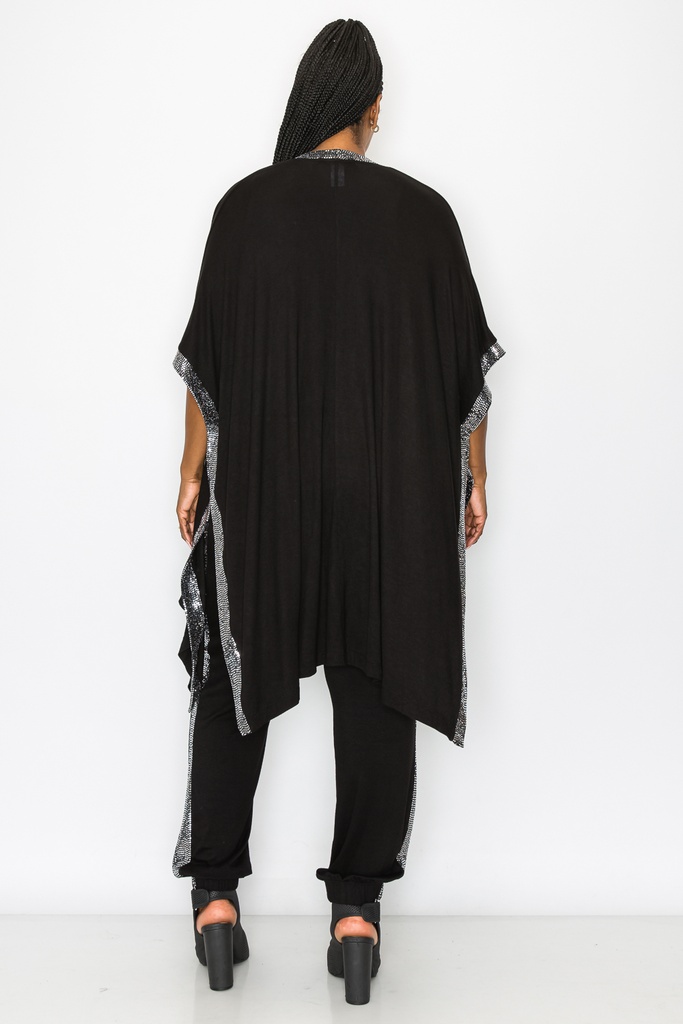 Kimono curvo con lentejuelas