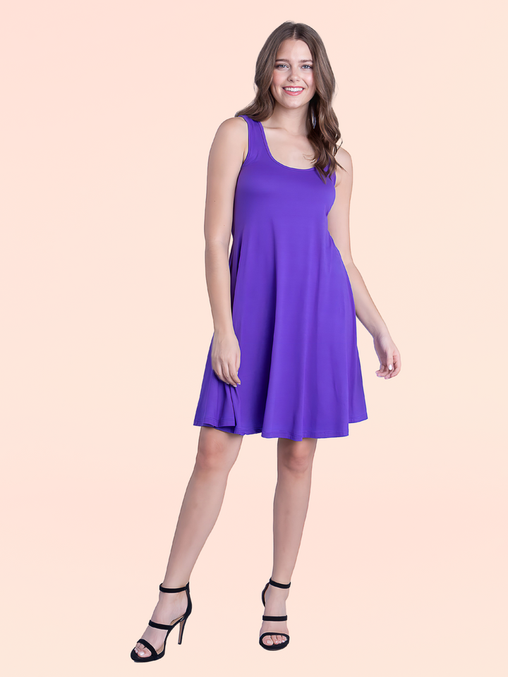 Vestido sòlido Skater acampanado