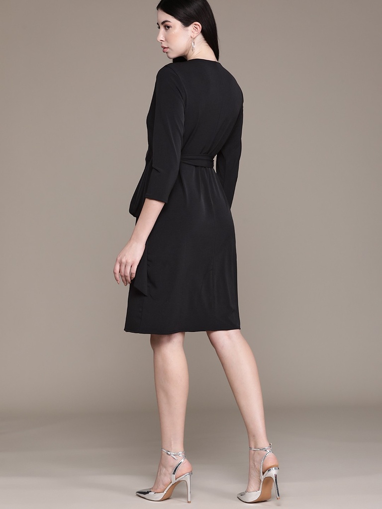 Vestido recto traslapado