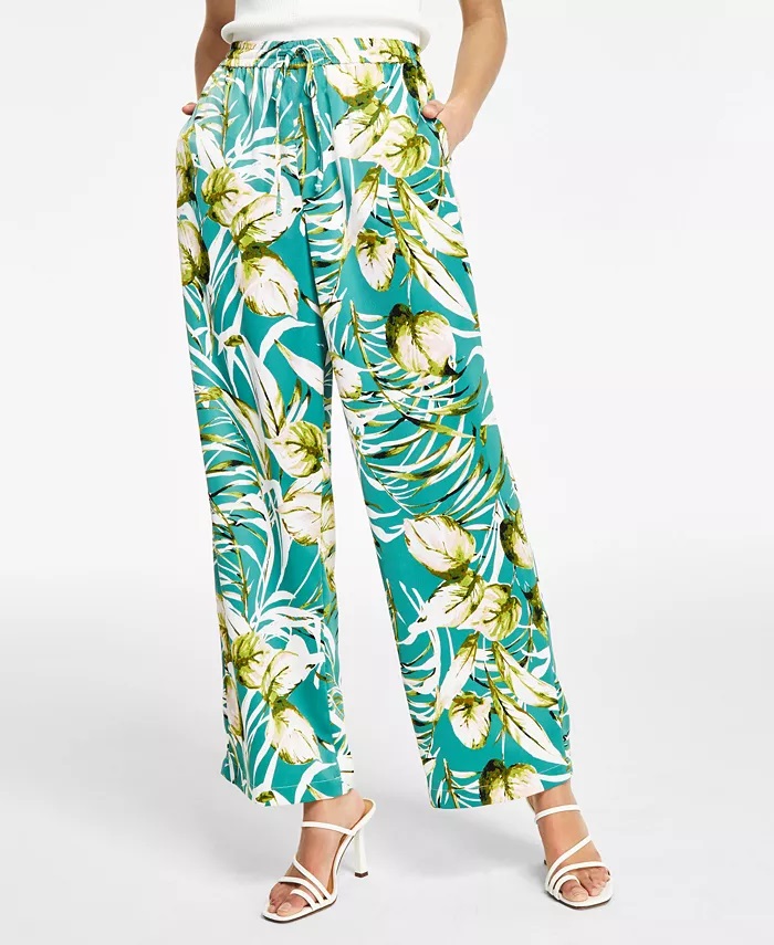 Pantalones de satén con estampado