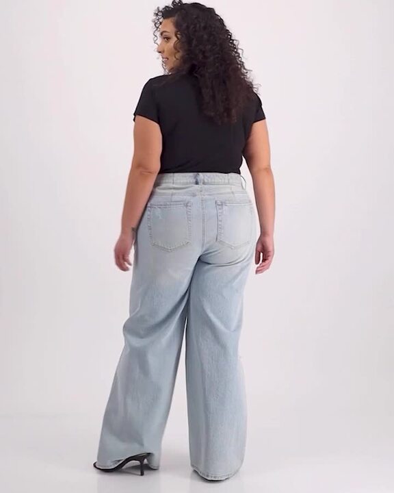 Jeans ripiado de pierna recta
