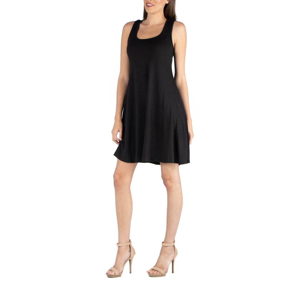 Vestido sólido y acampanado Skater