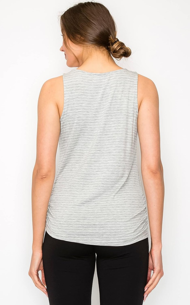 Blusa top sin mangas fruncida lateral