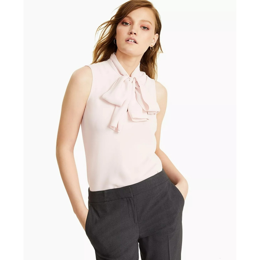 Blusa sin mangas de lazo en el cuello