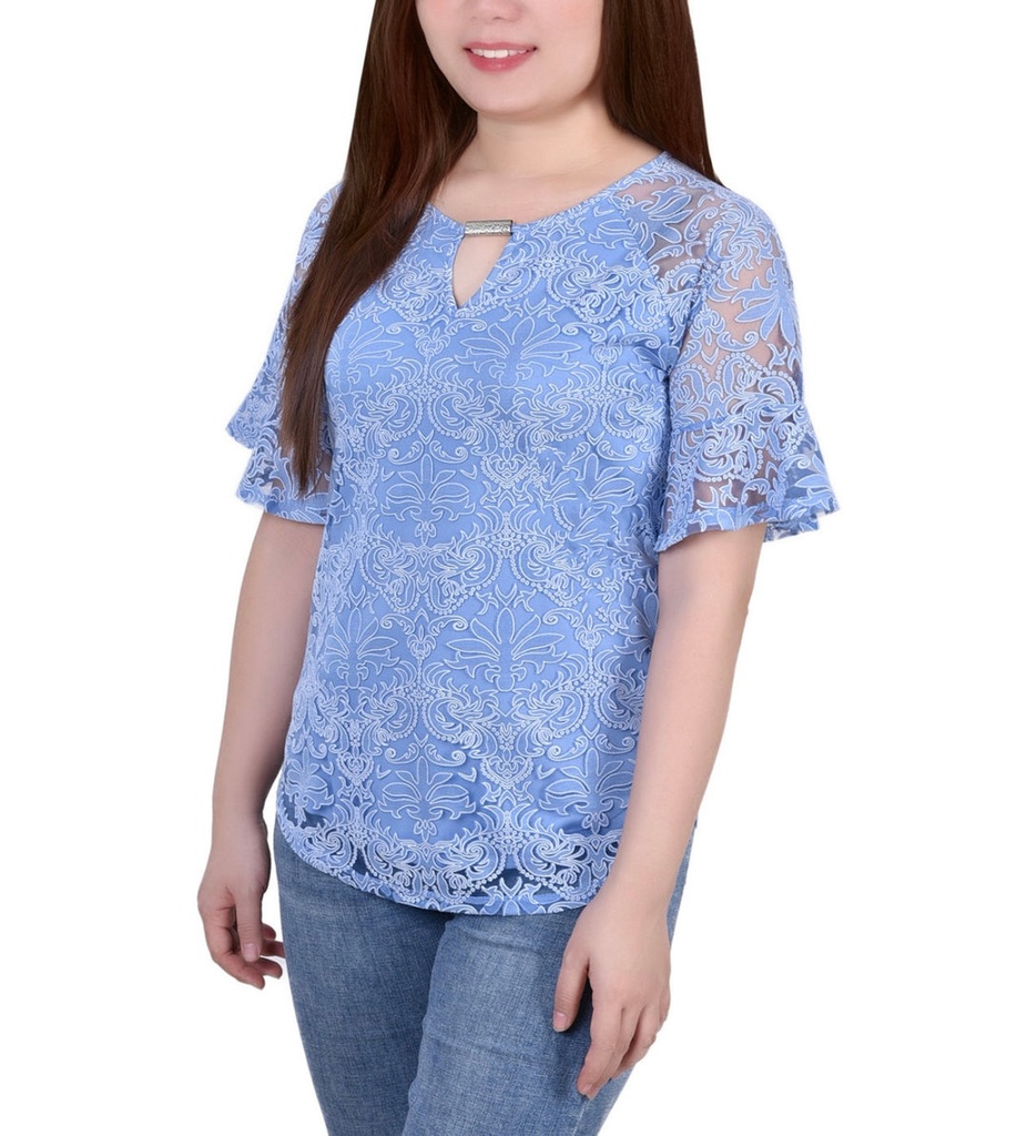 Blusa con estampado de encaje