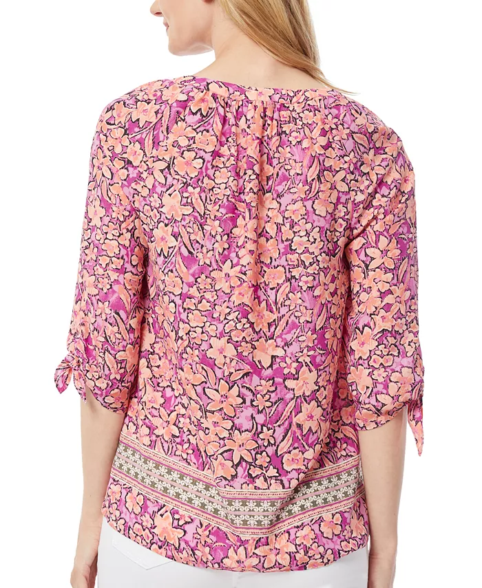 Blusa mangas atadas estampado floral