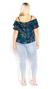 Blusa con escote recto de capas volantes
