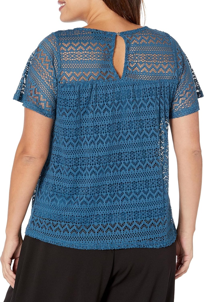 Blusa de encaje transparente
