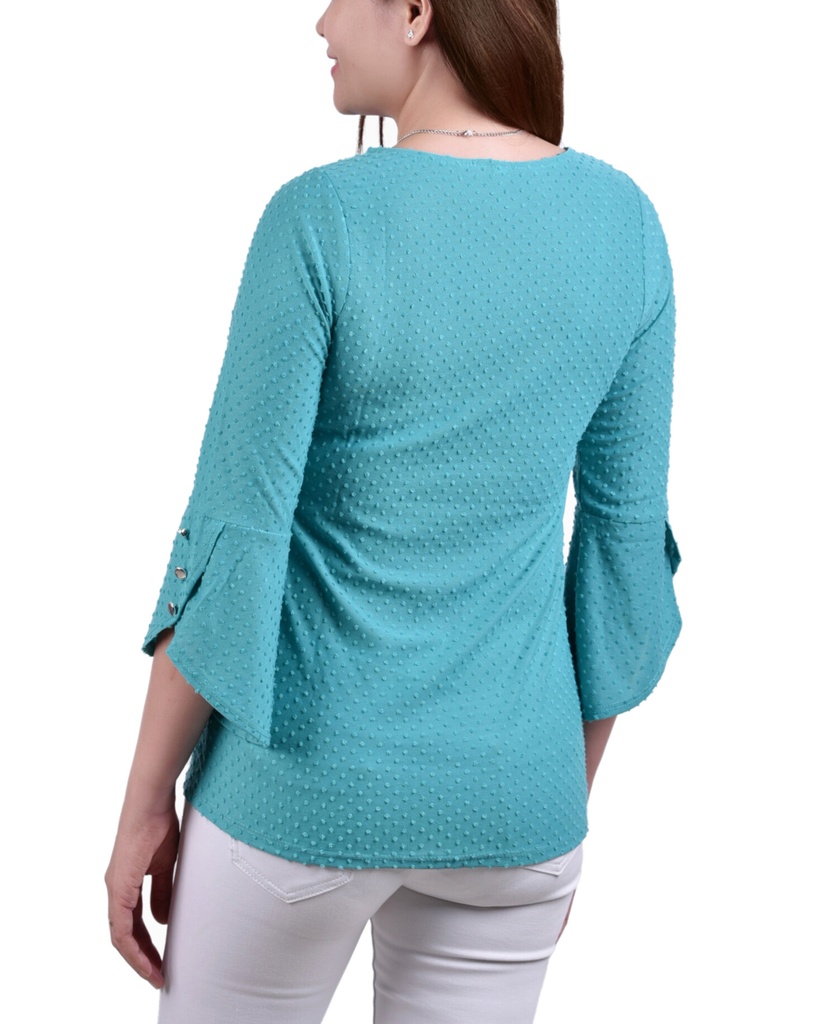 Blusa con mangas tulipán 3/4 y collar