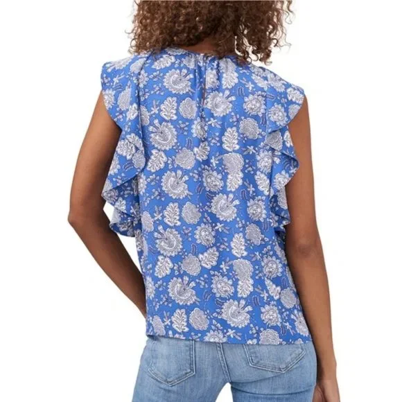 Blusa con volantes con estampado floral