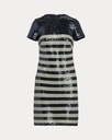 Vestido con lentejuelas y rayas