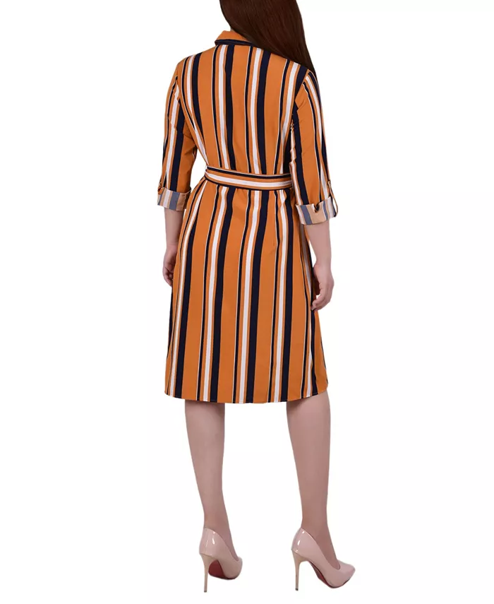 Vestido camisero de rayas