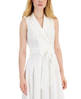 Vestido traslapado con lazo