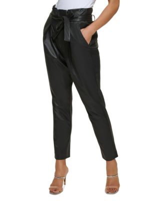 Pantalón de cuero sintético tiro alto