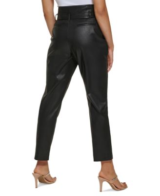 Pantalón de cuero sintético tiro alto