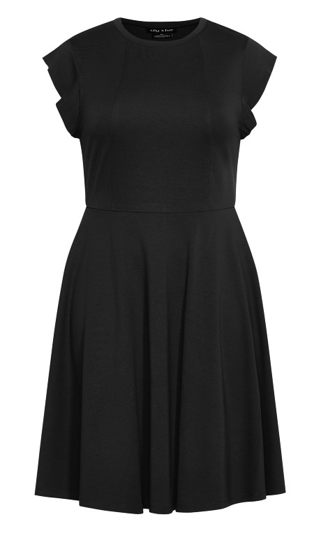 Vestido con volantes en los hombros