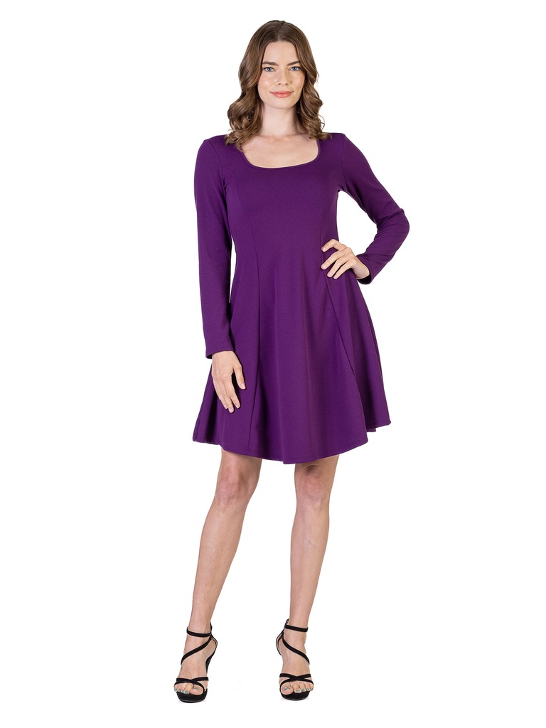 Vestido skater de manga larga