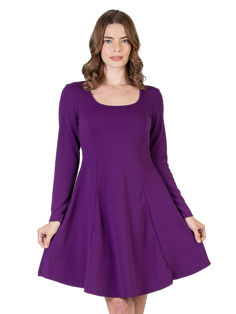 Vestido skater de manga larga
