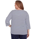 Blusa a rayas con escote bordado