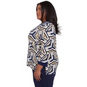 Blusa con ribete geométrico y ojales