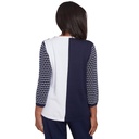 Blusa tejida a rayas y bloques de color