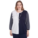 Blusa tejida a rayas y bloques de color