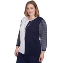 Blusa tejida a rayas y bloques de color