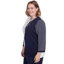 Blusa tejida a rayas y bloques de color