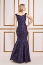 Vestido largo con escote bardot