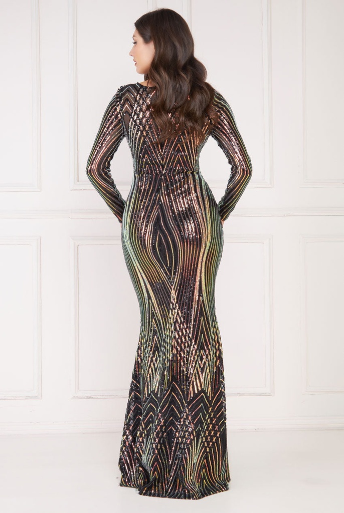 Vestido con lentejuelas y estampado