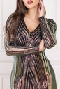 Vestido con lentejuelas y estampado
