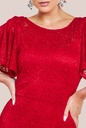 Vestido de encaje con mangas onduladas