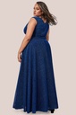 Vestido brillante con escote corazón