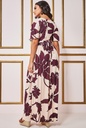 Vestido floral con escote traslapado