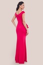 Vestido con volantes de rosa