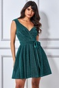 Vestido con cinturon y corpiño cruzado