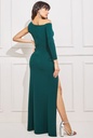 Vestido asimètrico de crepè