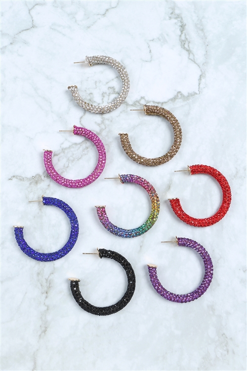 Aretes de aro brillante