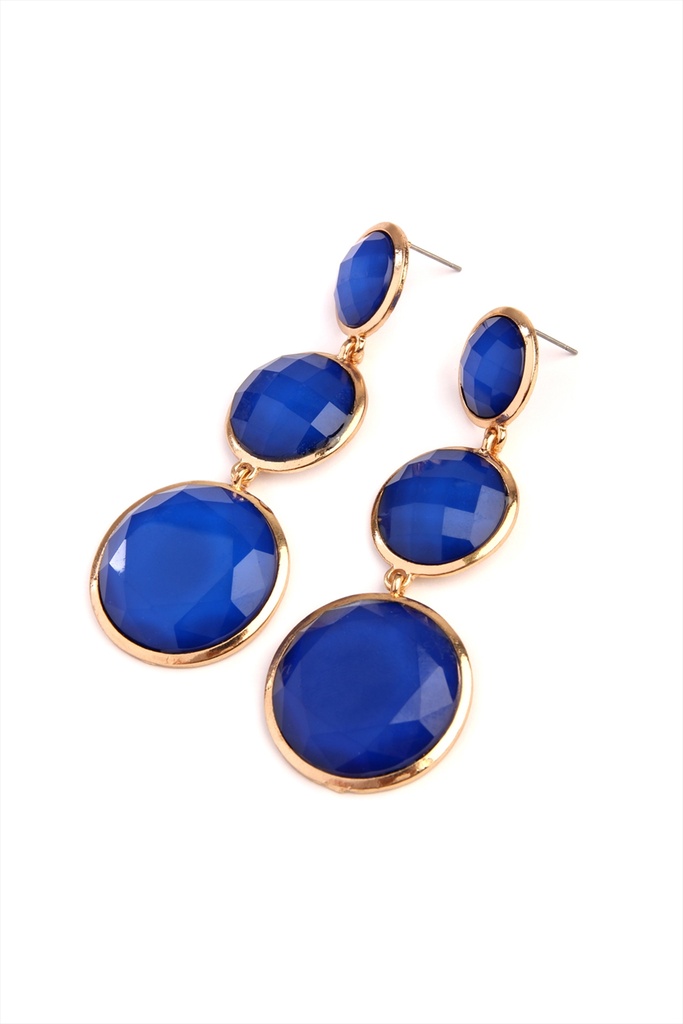 Aretes de gema redonda Zafiro
