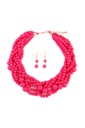 Juego de aretes y collar de pedrería