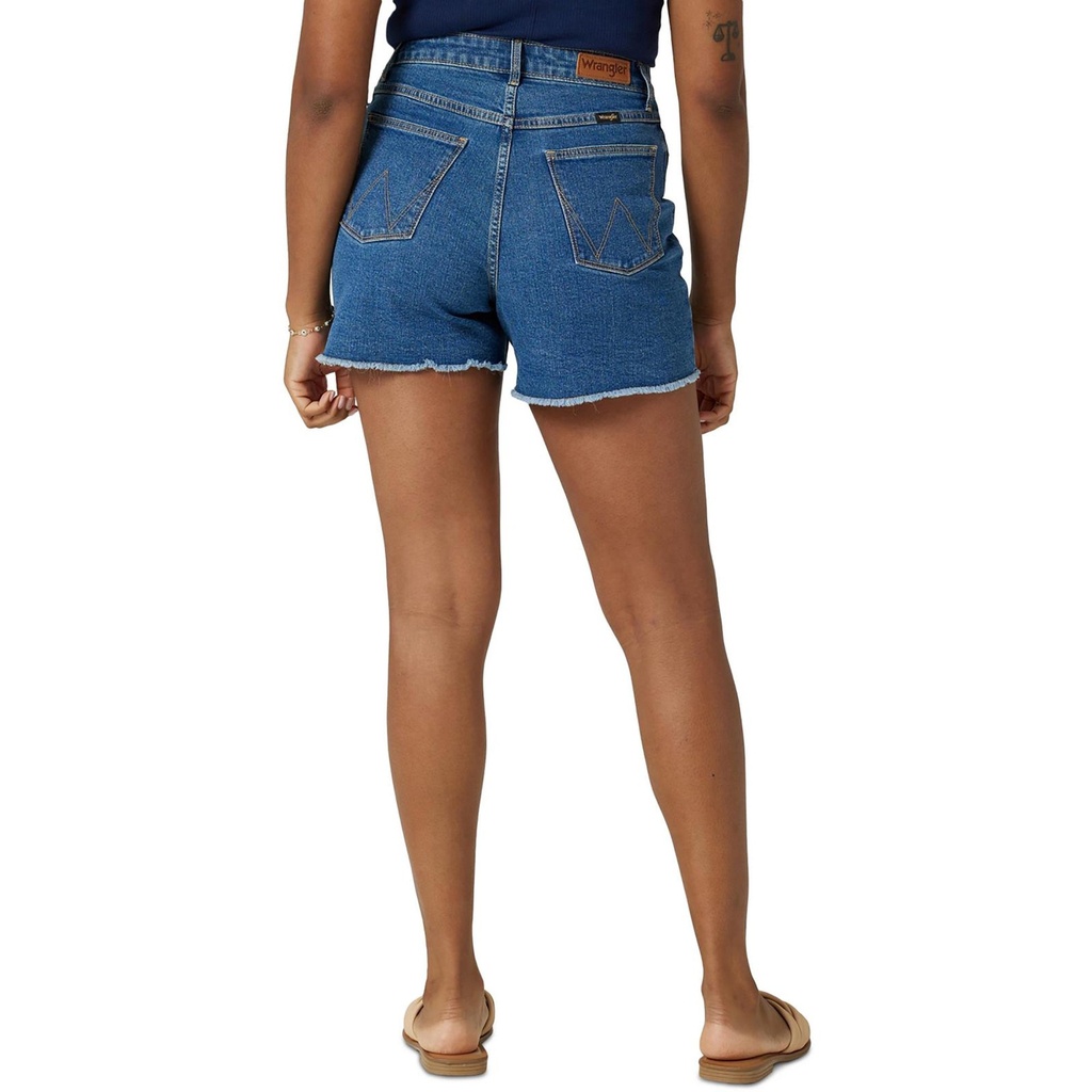 Shorts tiro alto dobladillo sin rematar