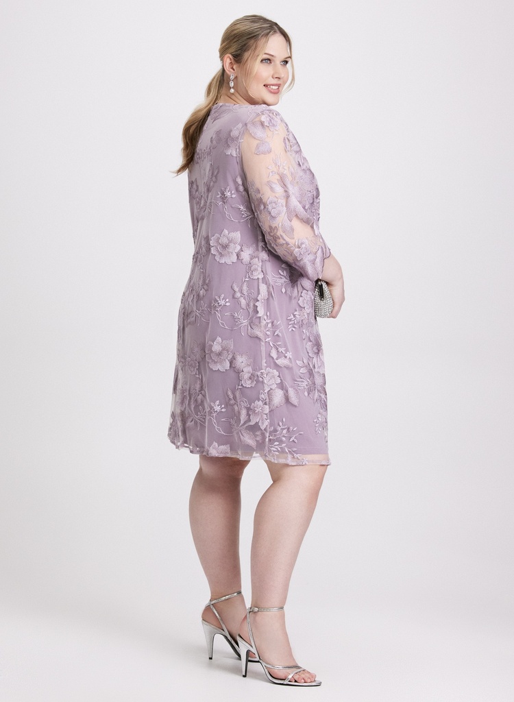 Vestido de jersey con adornos florales