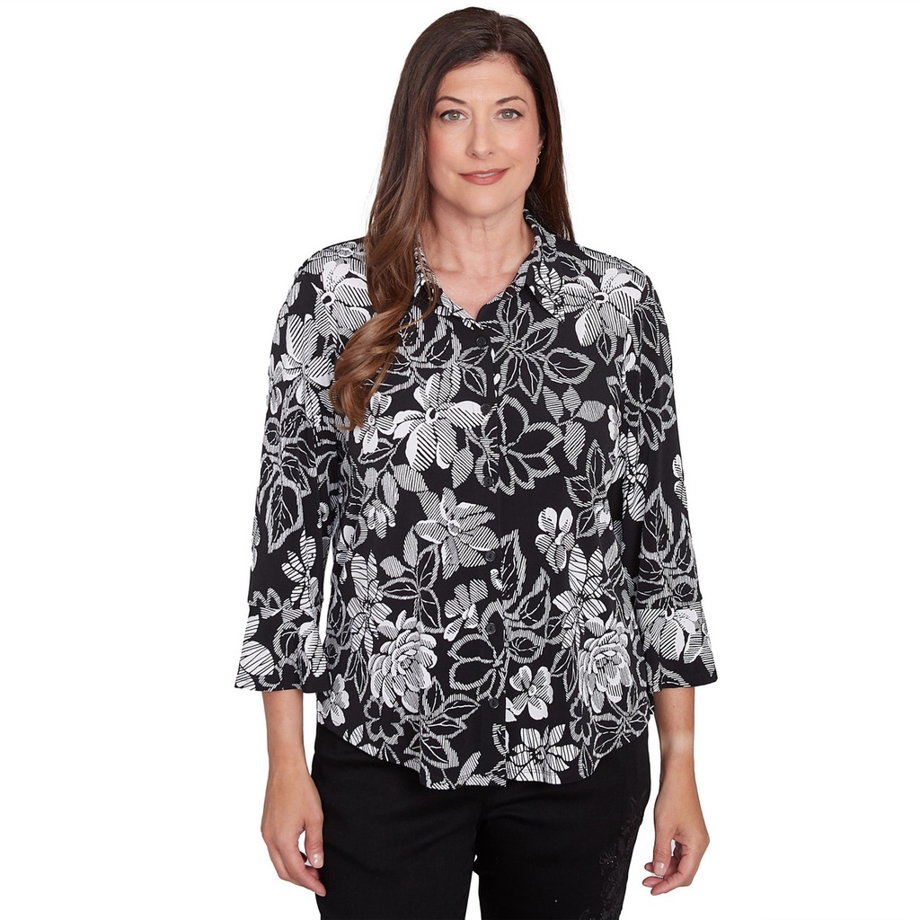 Blusa con botones y estampado floral