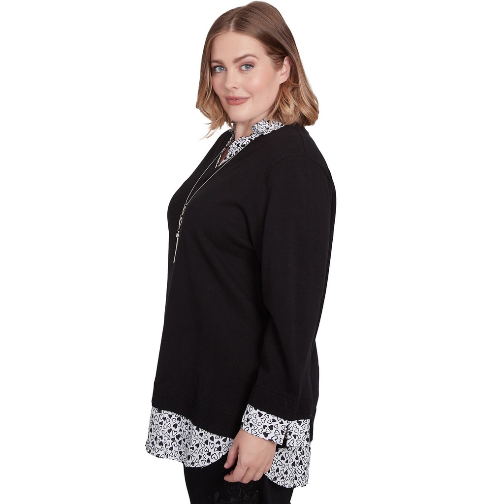 Blusa dos en uno con tejido corazón