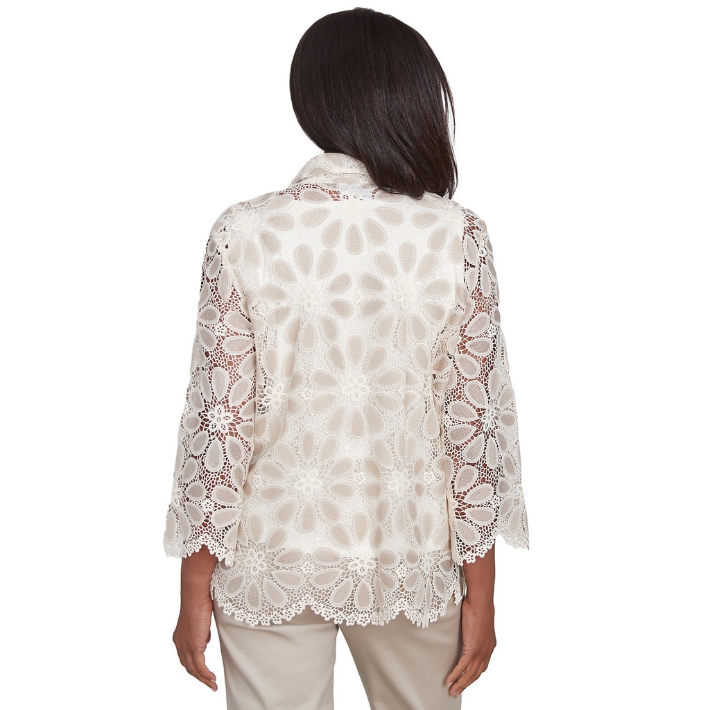 Blusa dos en uno de encaje Almond