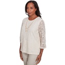 Blusa de encaje tejido con collar
