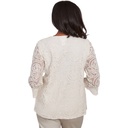 Blusa de encaje tejido con collar