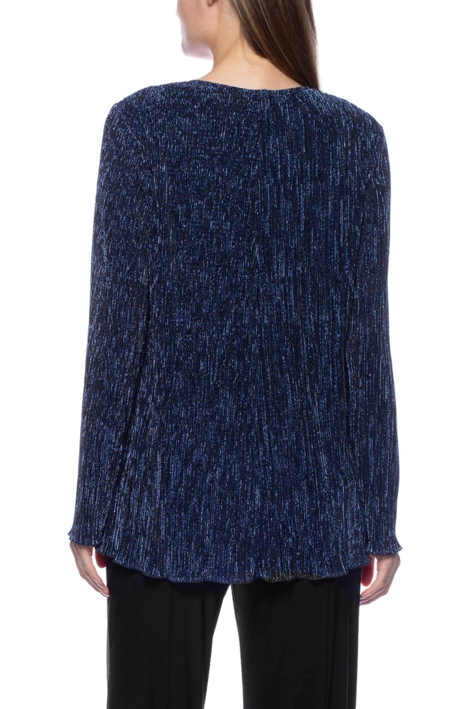 Blusa de gasa metalizada plisada
