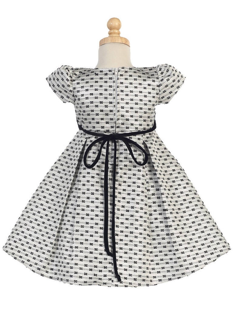 Vestido de fiesta con lazos y jacquard