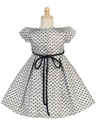 Vestido de fiesta con lazos y jacquard